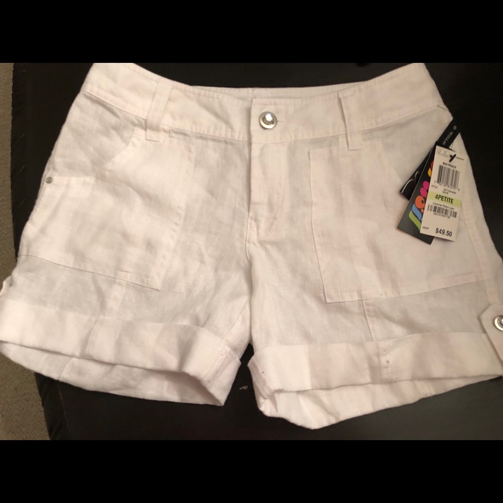 Inc white cargo shorts NWT 4P rhinestone buttons